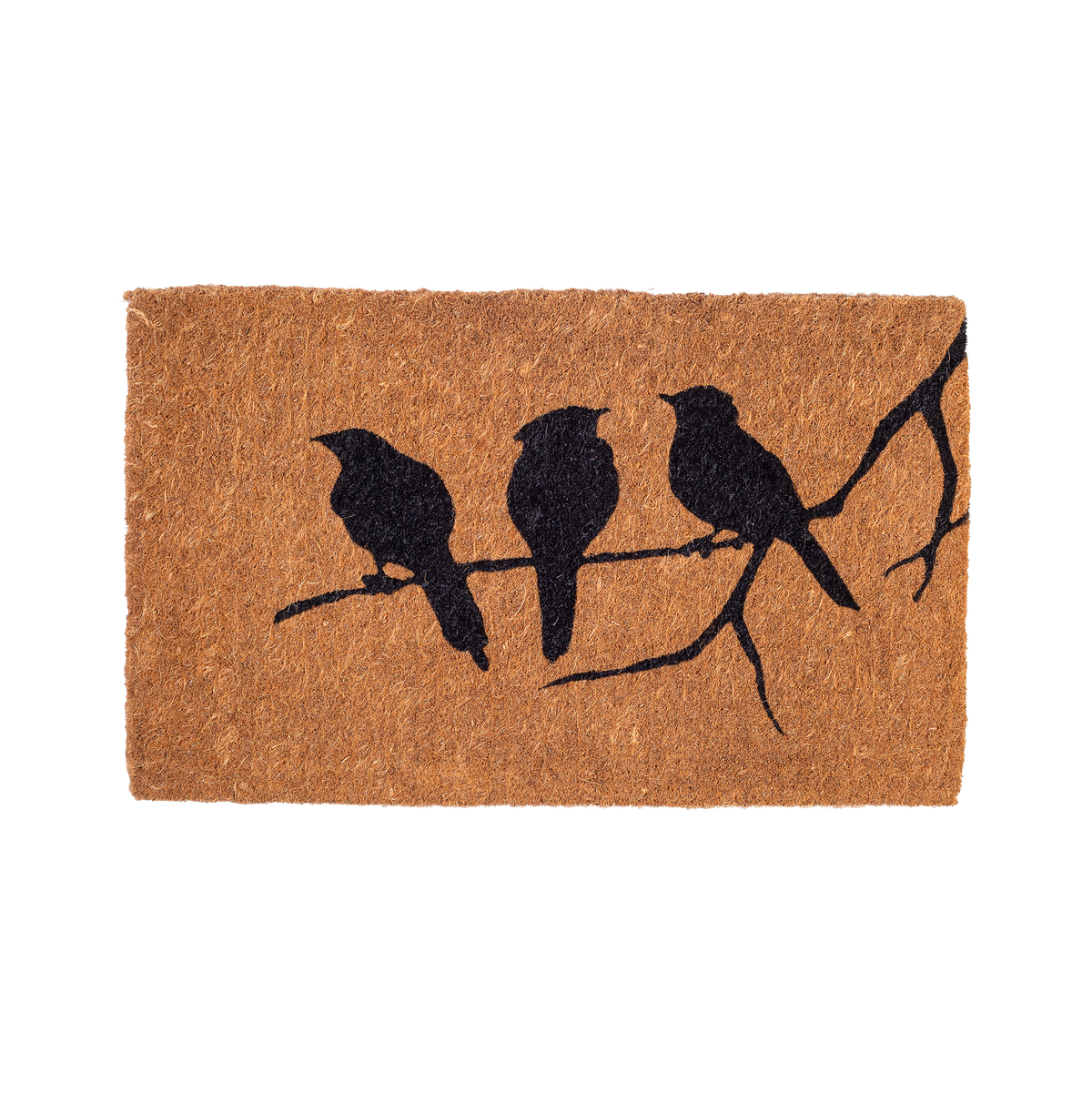 Oiseaux sur branche - Paillasson en fibre de coco naturelle