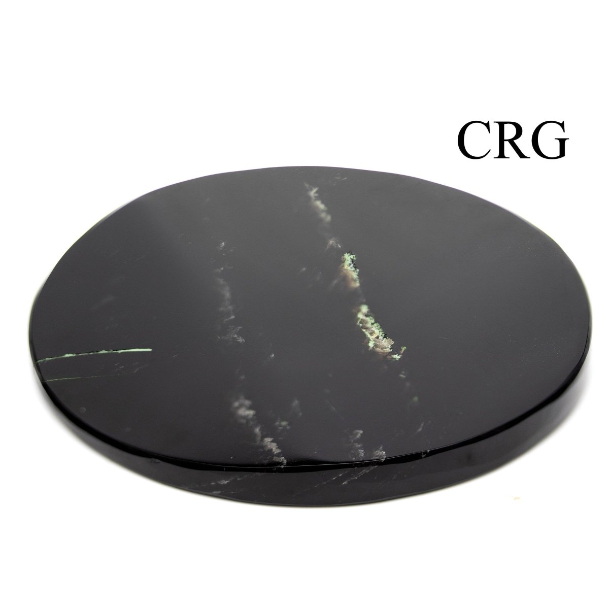 Sous-verres ronds en obsidienne noire (2 pièces) (8-13 cm)