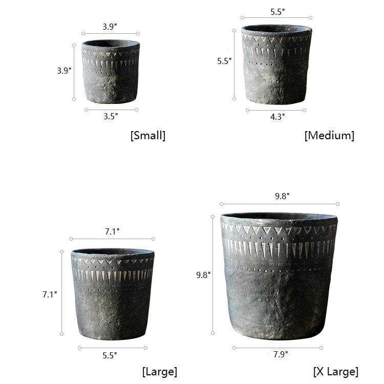Vaso in cemento color nero