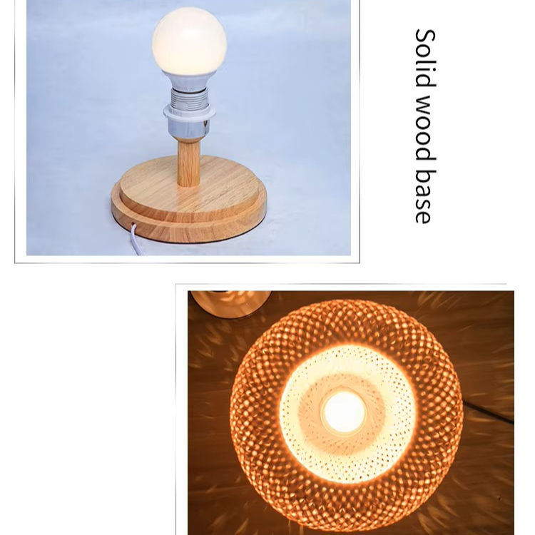 Natural Woven Bamboo Table Light | Modern Eco-Friendly Accent Lamp