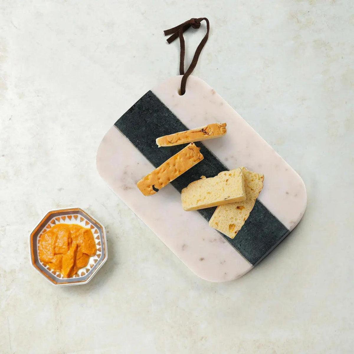 Planche à fromage en marbre blanc et vert Brandy