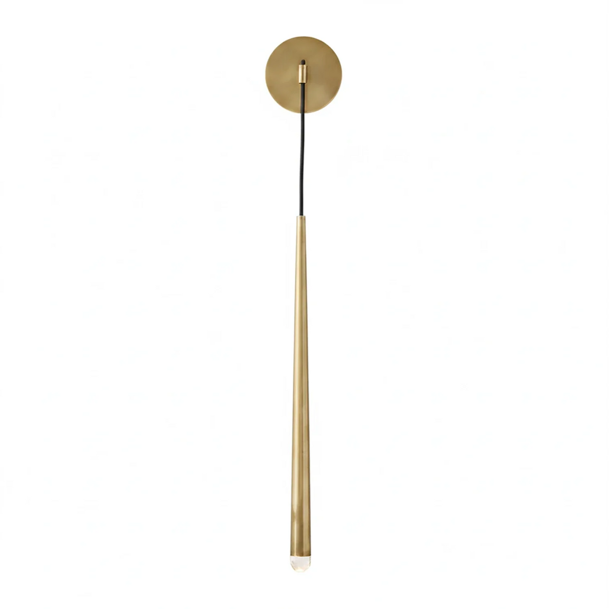 Brass Spinal Tube Crystal Wall Lamp