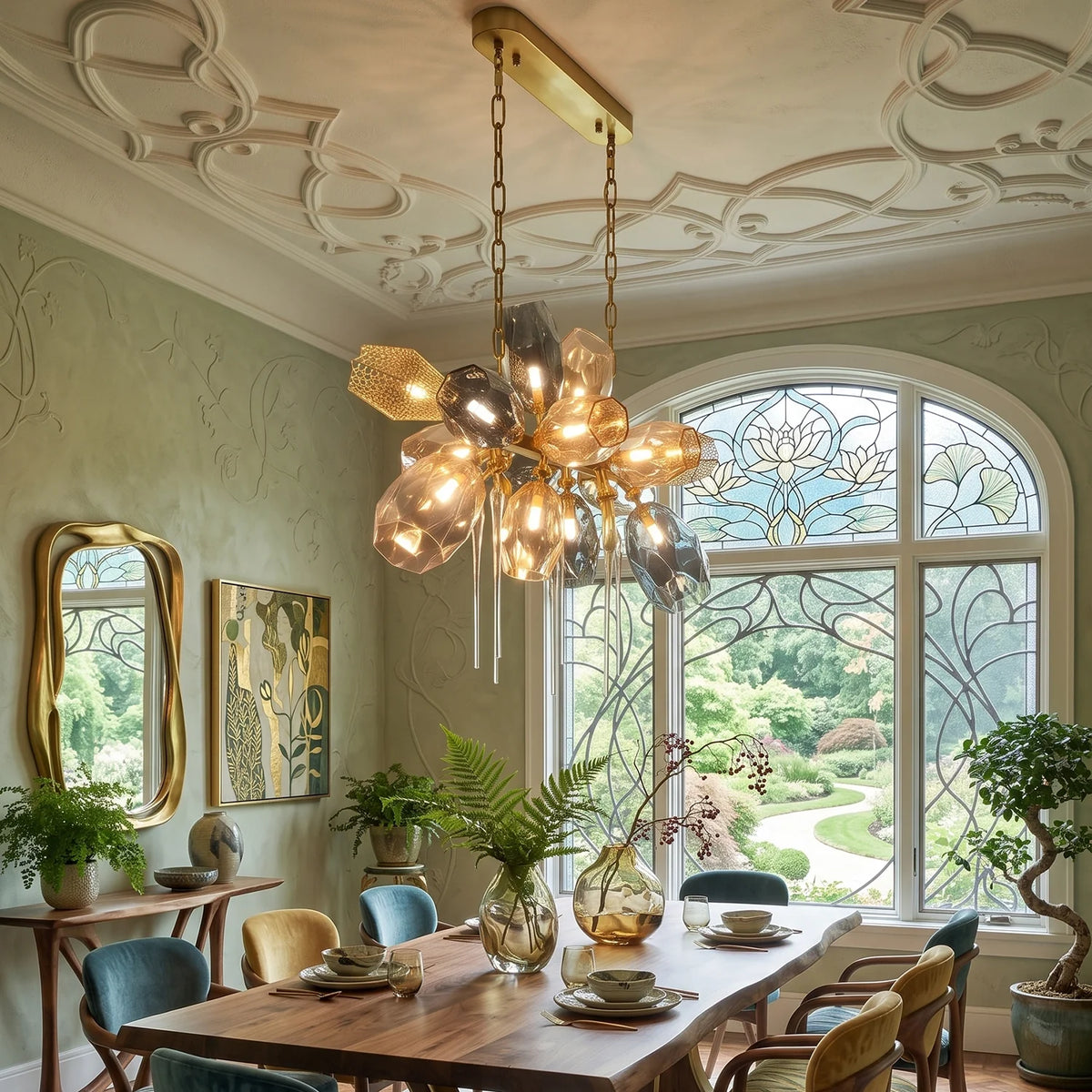 Britannica Luxury Stained Glass Chandelier