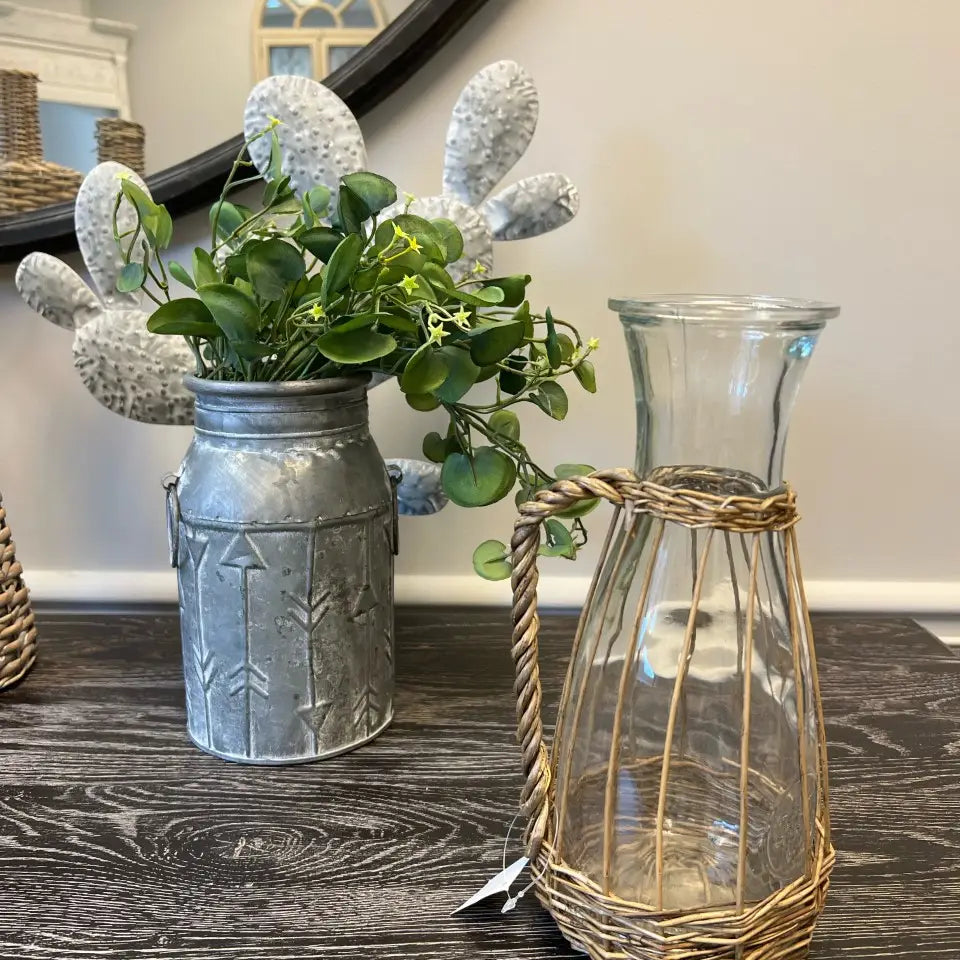WILLOW WRAPPED GLASS PITCHER