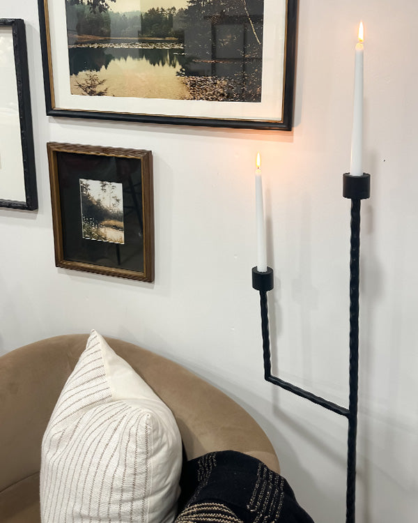 Candelabro da terra in ferro nero da 50 pollici