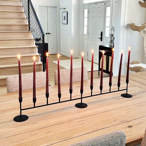 Matte Black 11-Taper Candle Holder