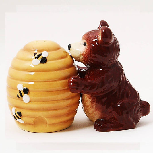 Honey & Hive Ceramic Bear Salt & Pepper Shaker Set