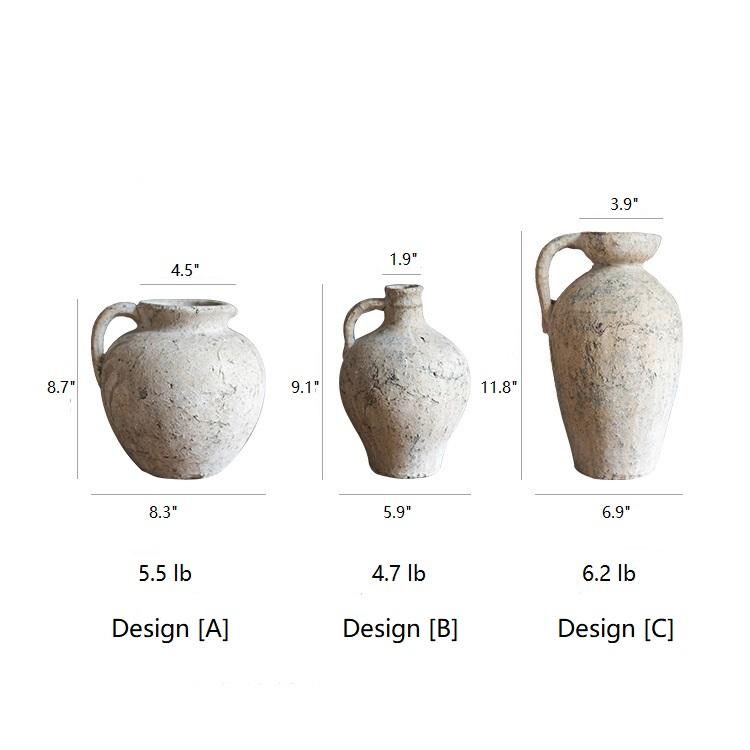 Vaso in cemento stile Pompei, anfora artistica fatta a mano