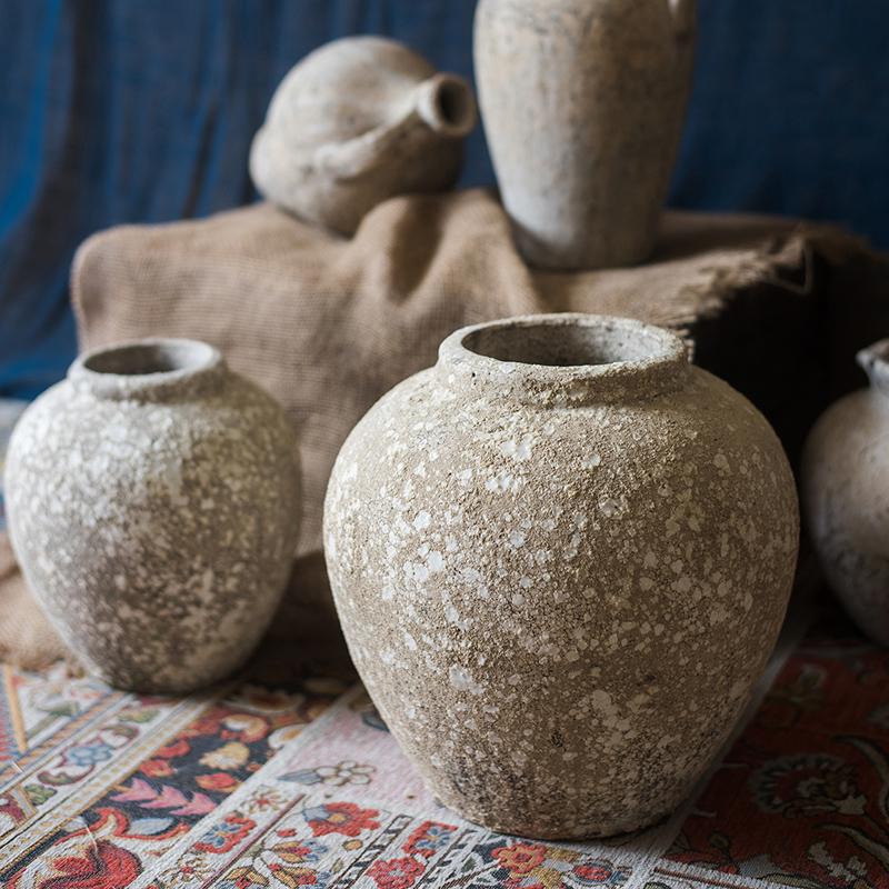 Vaso in cemento stile Pompei, vaso artistico fatto a mano