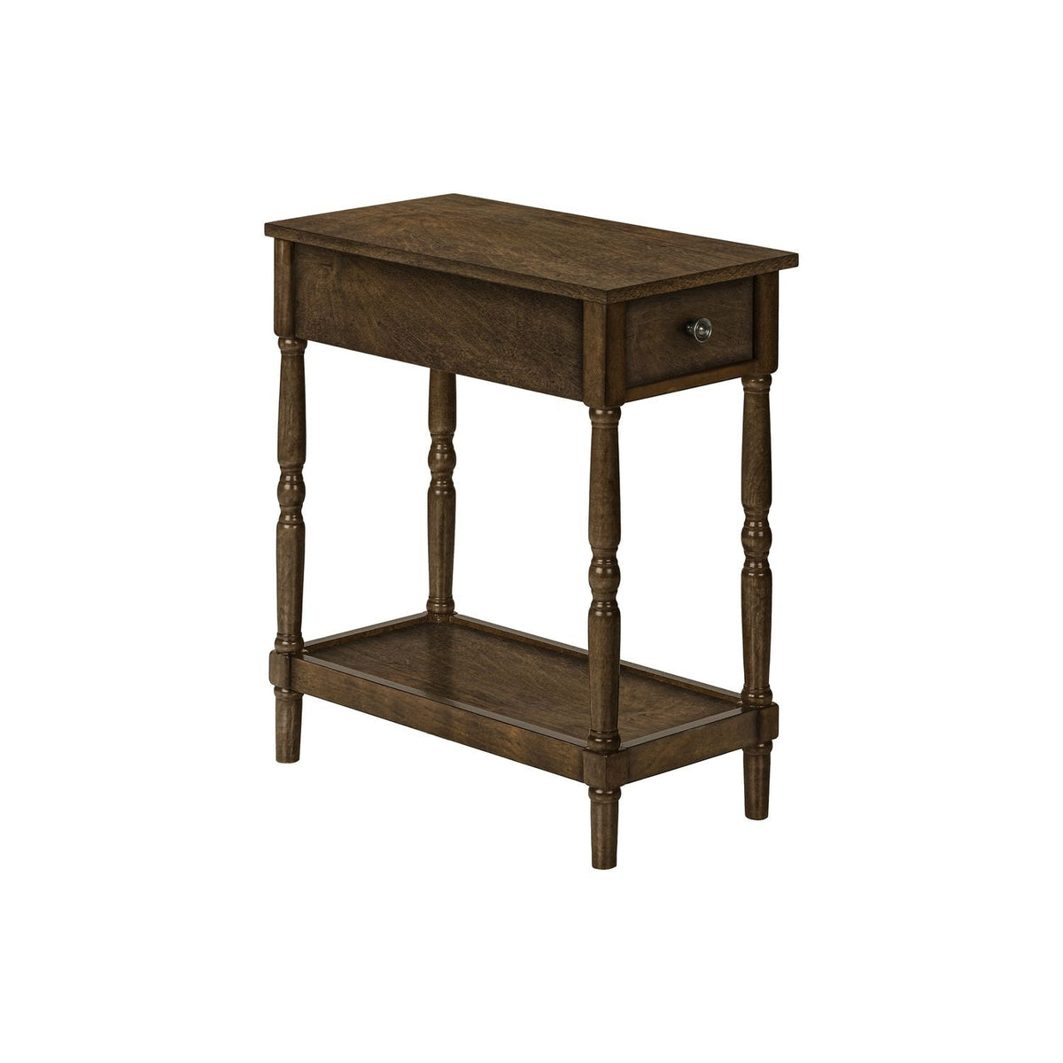 Table d'appoint, 2 niveaux, tiroir de rangement, design traditionnel élégant