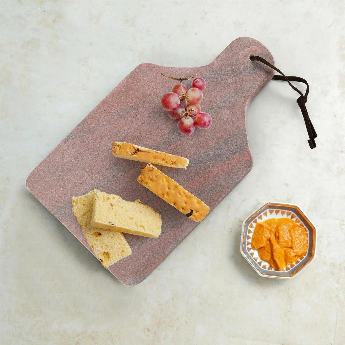 Plateau de service en marbre Clara Rose