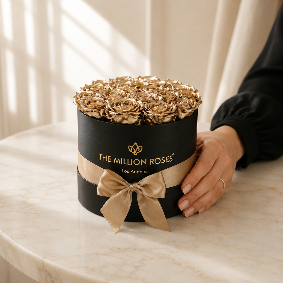 Classic Black Box | Rose in oro 24K