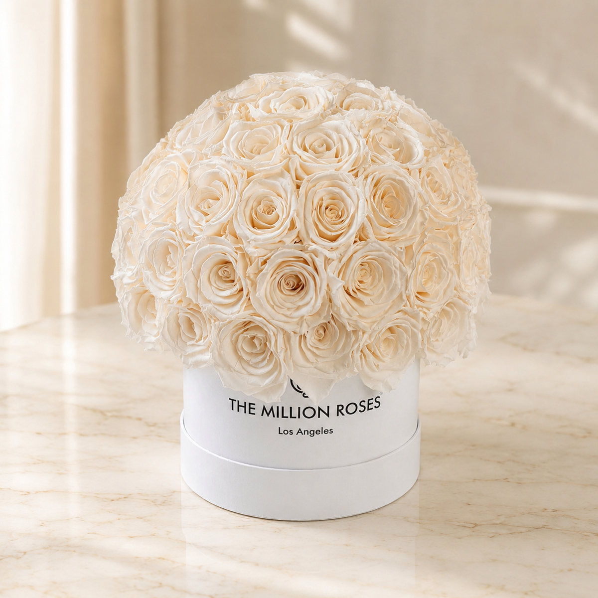 Boîte Superdome blanche classique | Roses blanches
