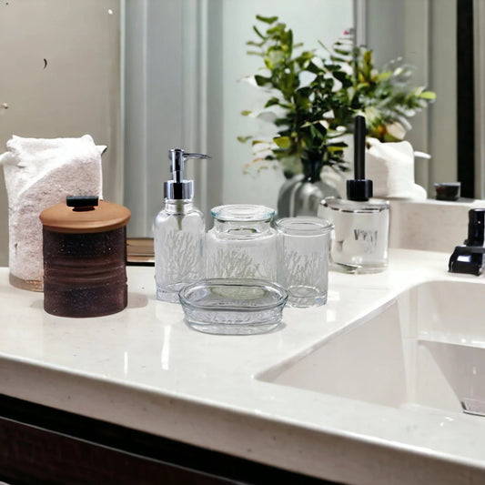Clear 4-Piece Bathroom Accessory Set | Arctic Collection