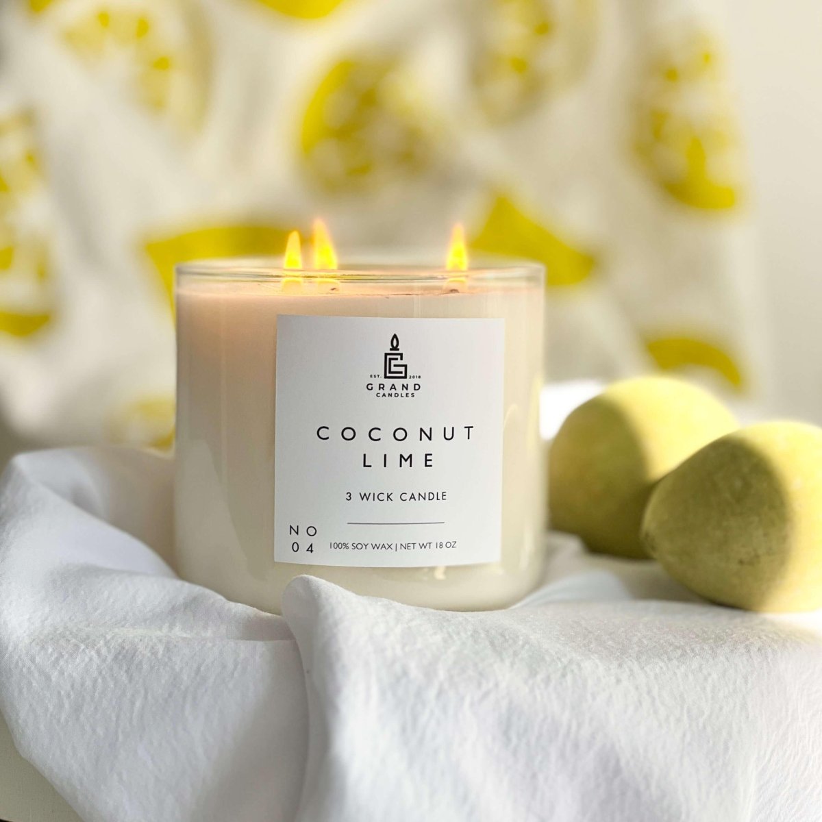 Bougie au soja Noix de coco et Citron vert