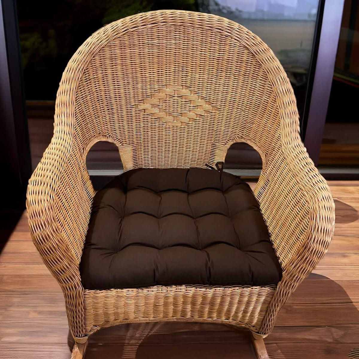 Cotton Duck Brown Solid Color Dining Chair Pads - Made in USA - 100% Cotton - Machine Washable