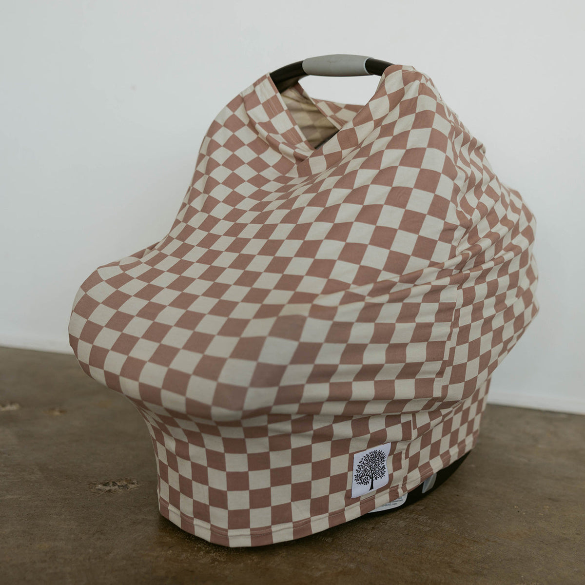 Couverture multi-usage, motif damier bois de rose