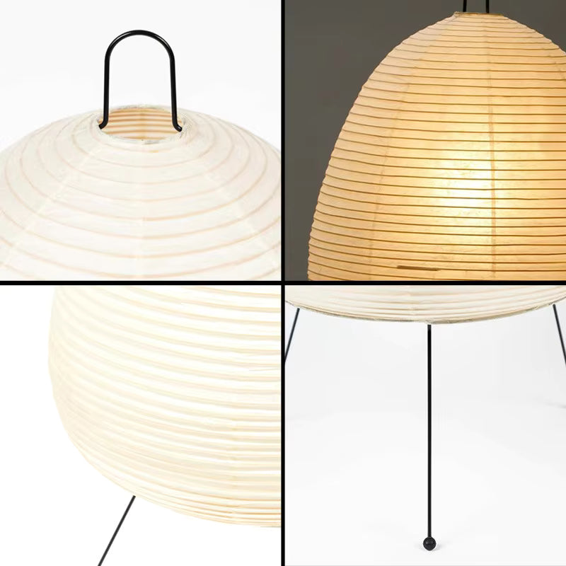 Japanese Washi Paper Table Lamp | Minimalist Tripod Desk Light