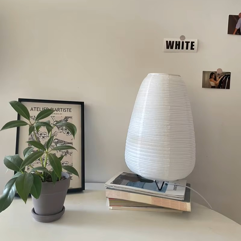 Teardrop Rice Paper Table Lamp | Minimalist Zen Desk Light