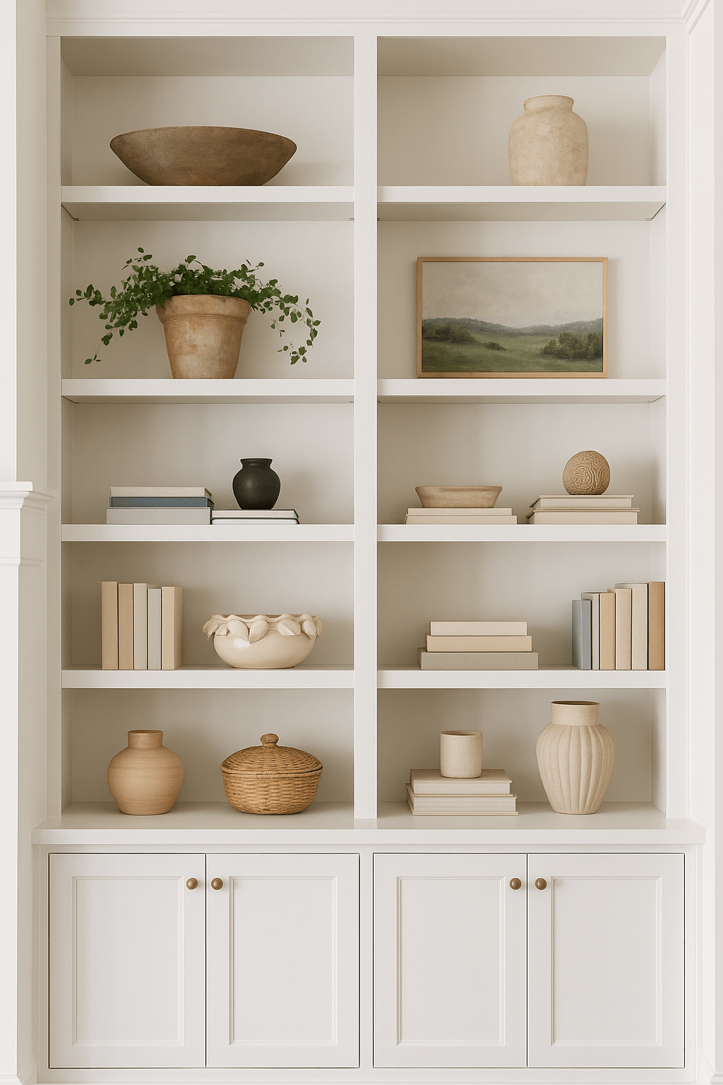 Bol en grès crème avec citrons – Élément décoratif