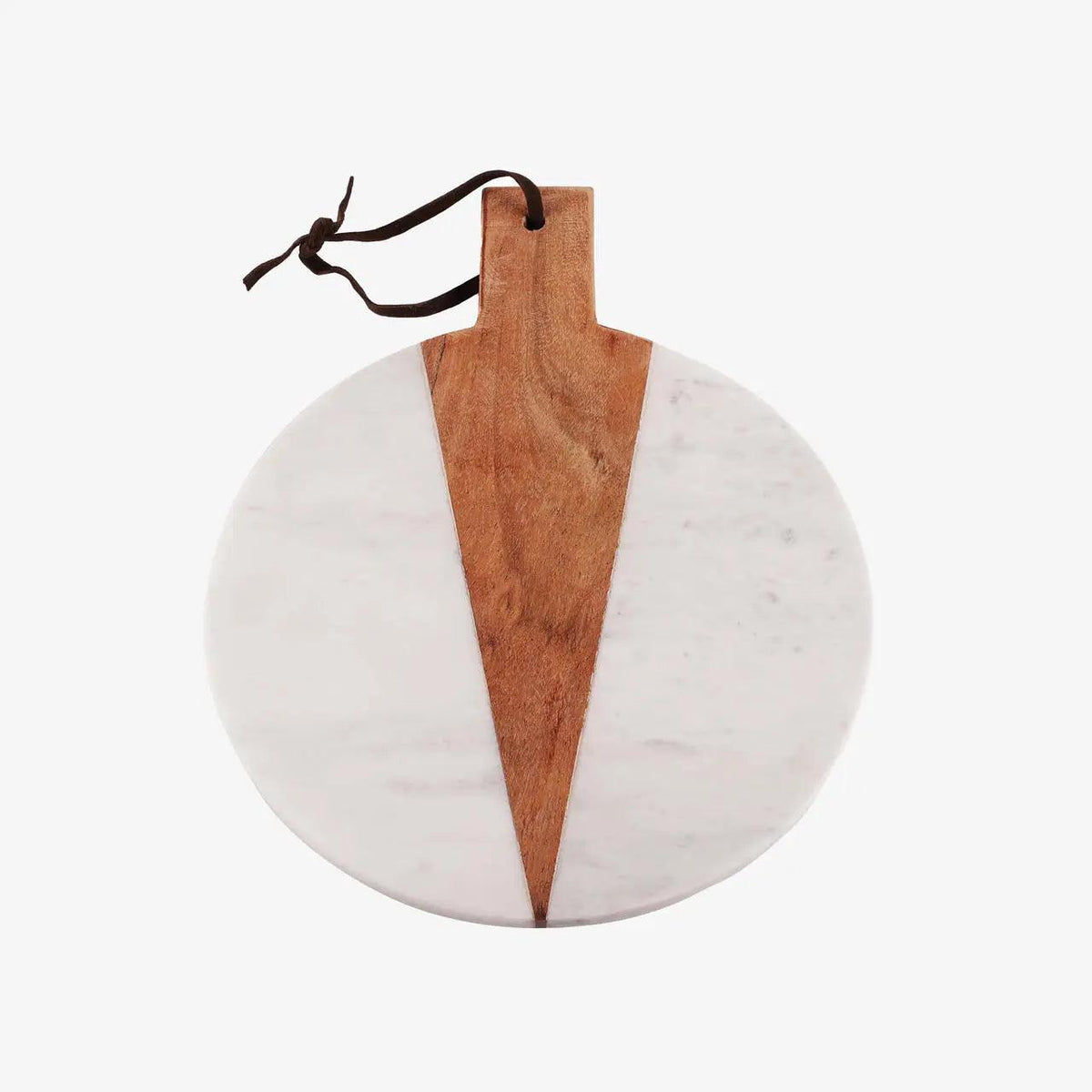 Plateau rond en marbre et bois Cupid