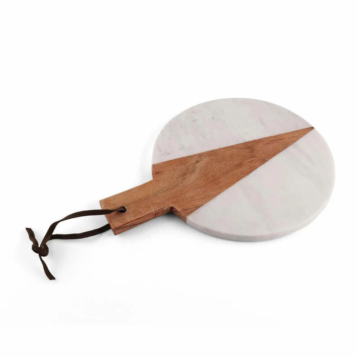 Plateau rond en marbre et bois Cupid