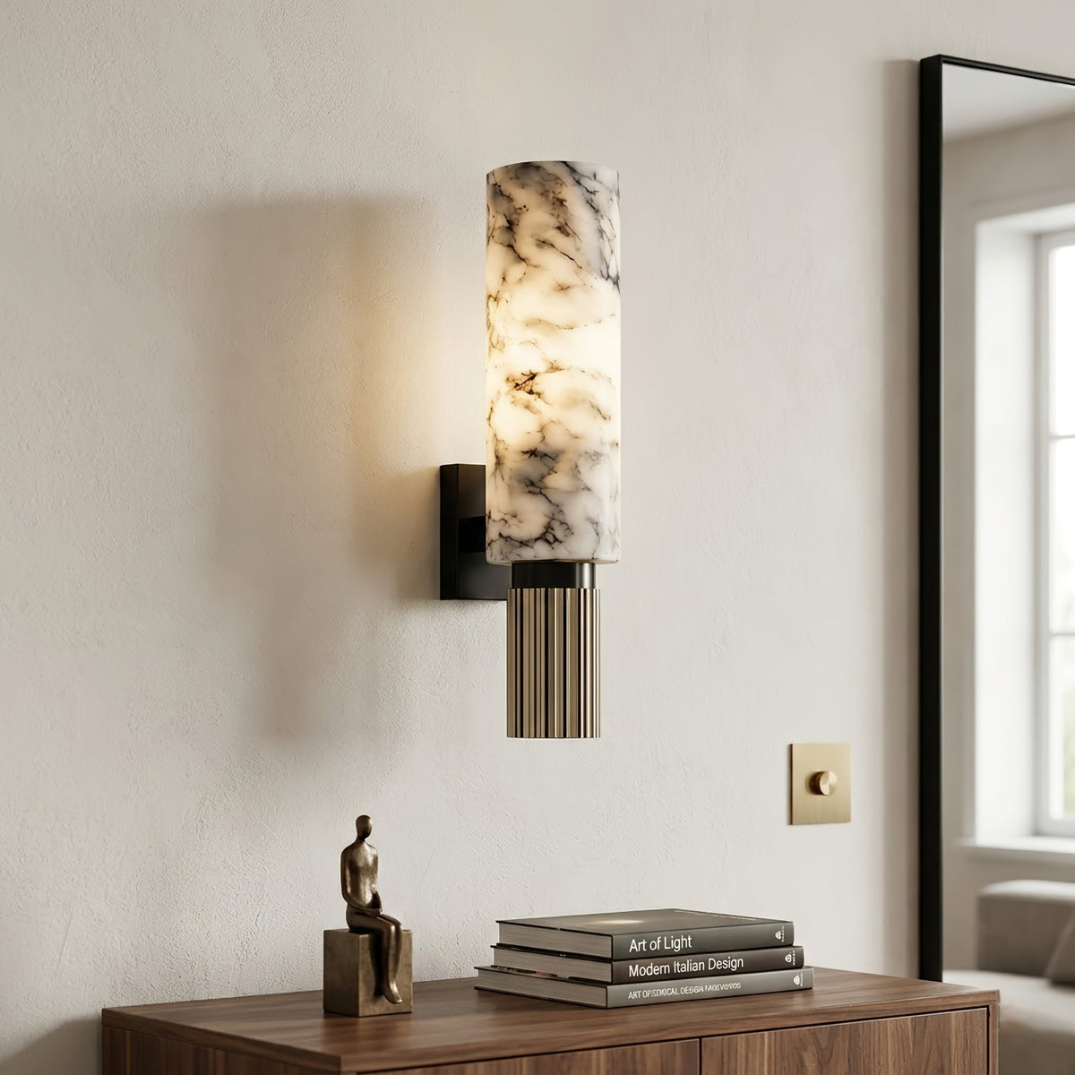 Cylindrical Marble Wall Lamp