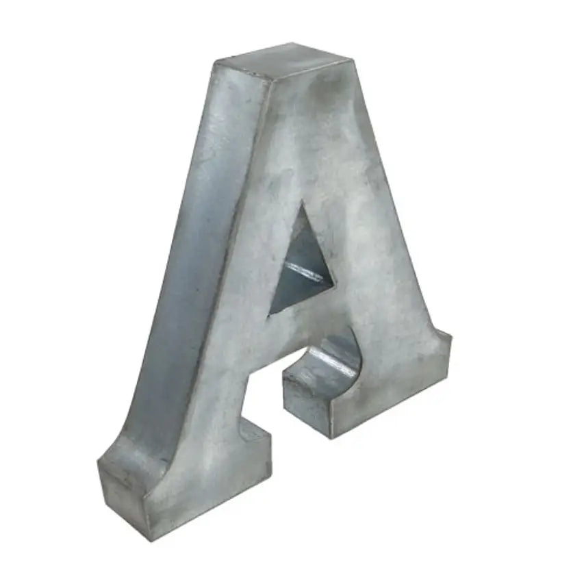 Lettera dell'alfabeto in metallo zinco