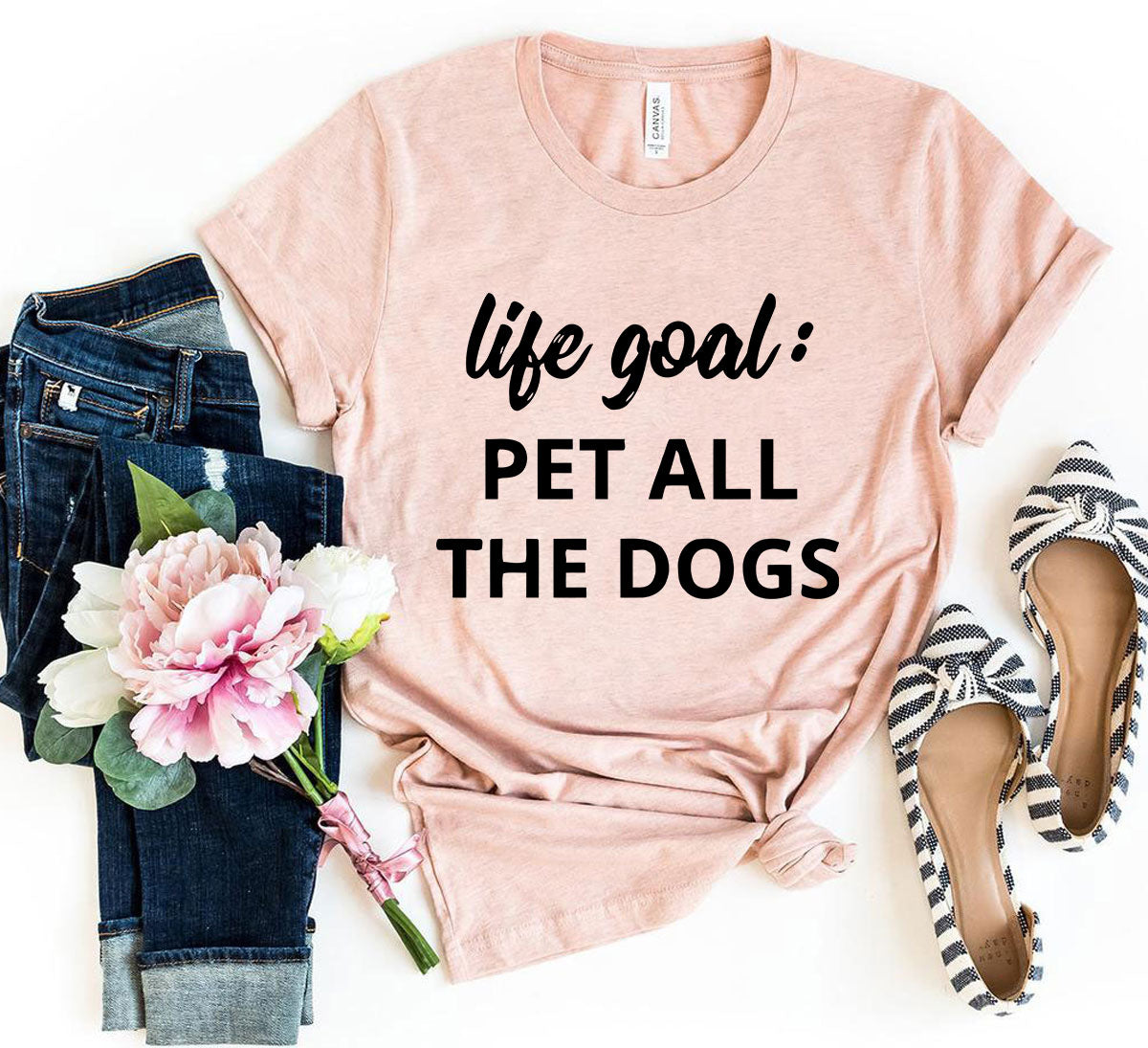 T-shirt « Objectif de vie : caresser tous les chiens »