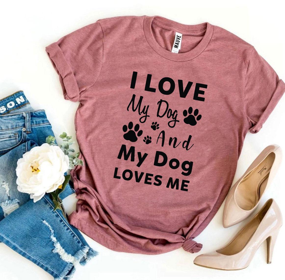T-shirt « J'aime mon chien et mon chien m'aime »