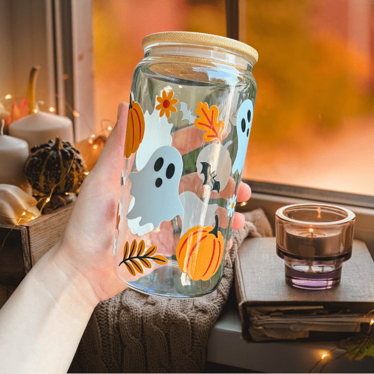 Pumpkin Spice Aesthetic Cup β Autumn Iced Coffee Tumbler, Reusable Drinkware