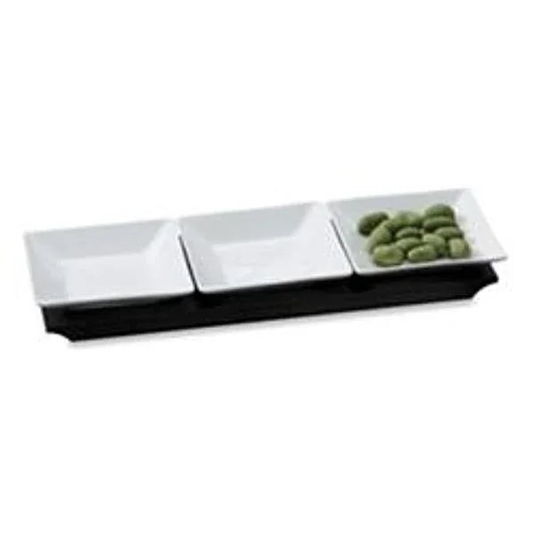 Set di ciotole per salse con base in legno | Set da tre ciotole