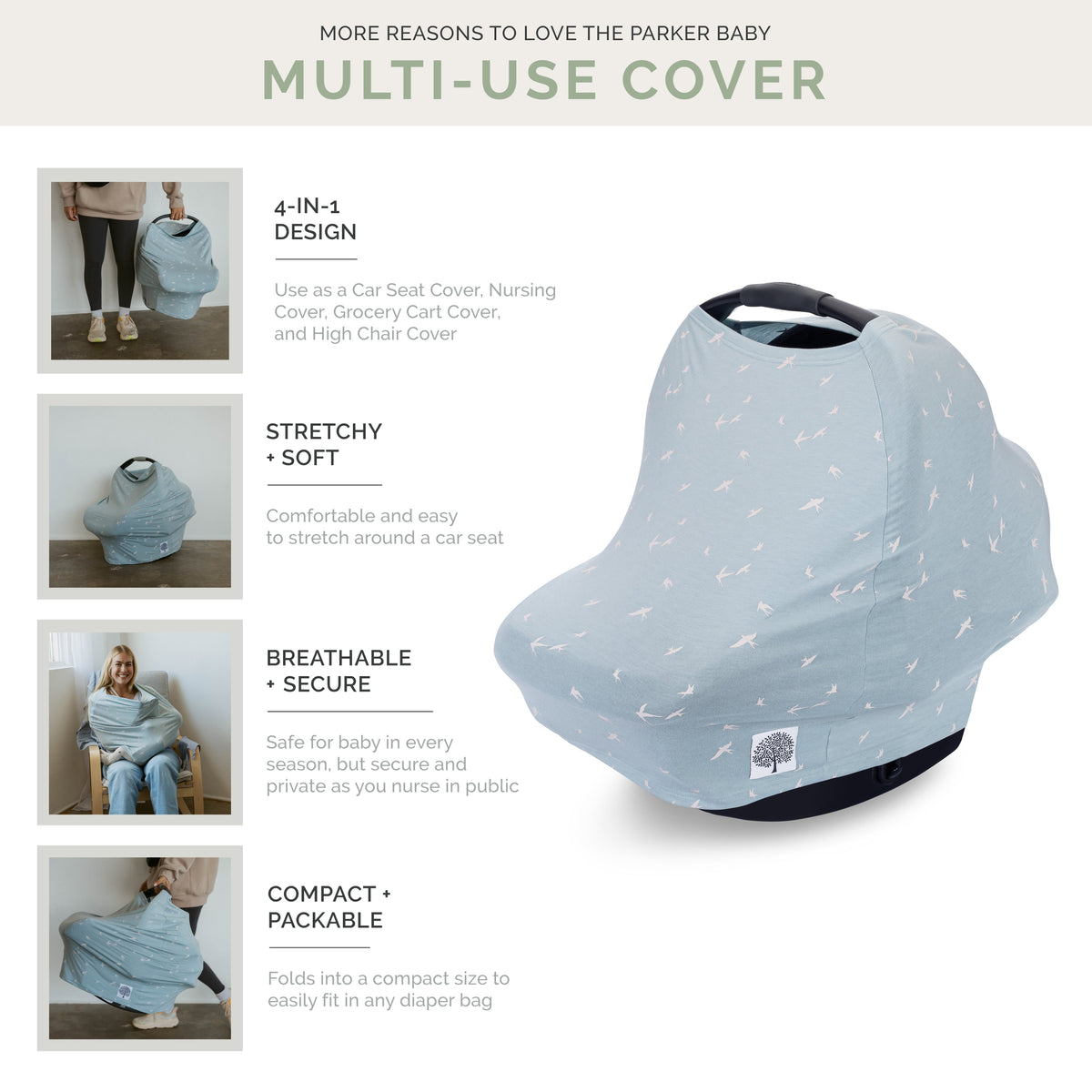 Housse multi-usage, bleu orage à carreaux