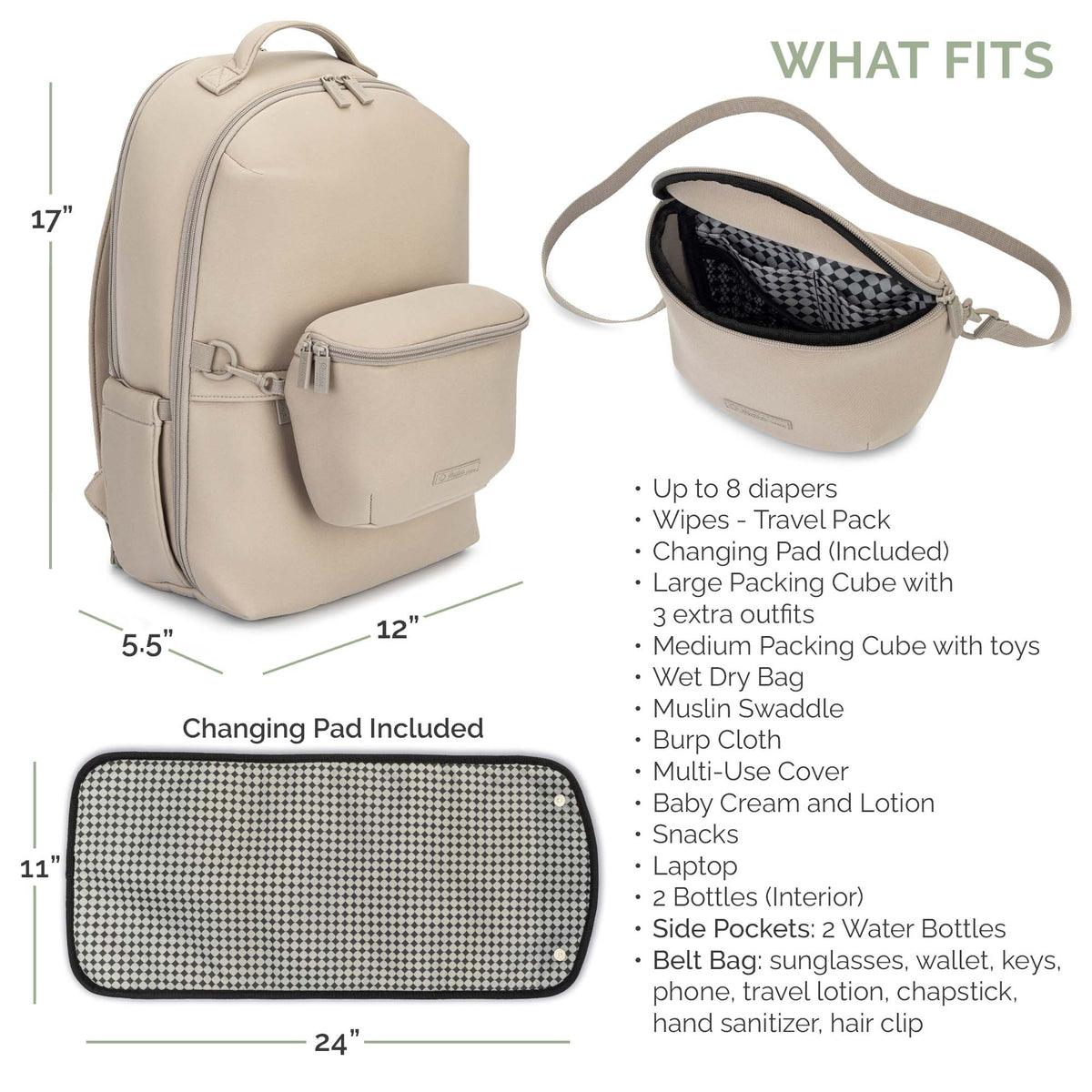 Sac à dos à langer en néoprène Drift