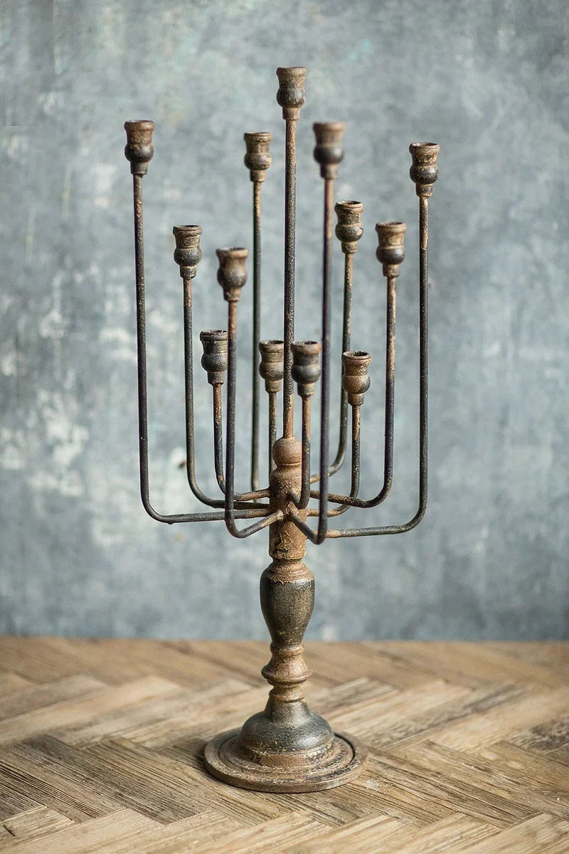 Black 13-Candle Iron Candelabra