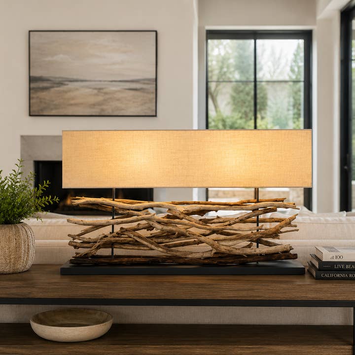 Extra Large Teak Sticks Lamp