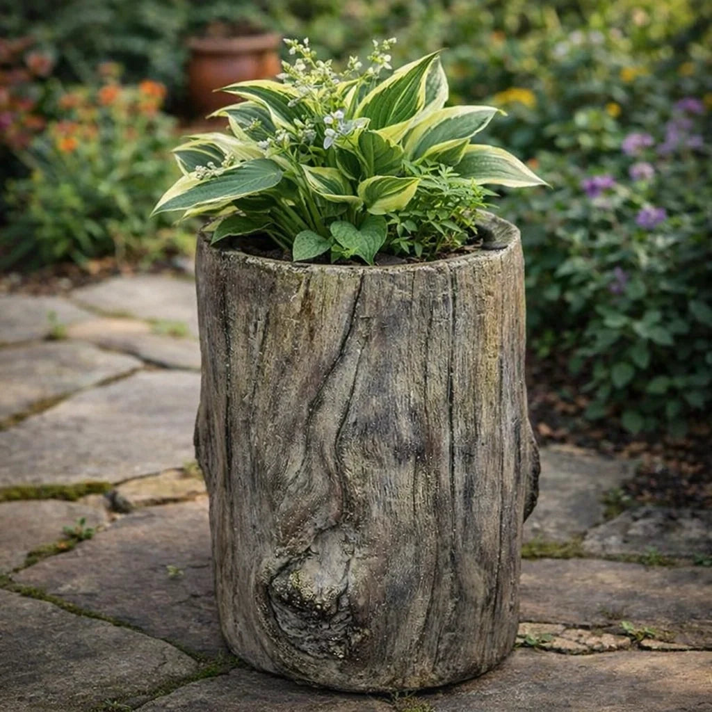 Distressed Cement Log Display Riser