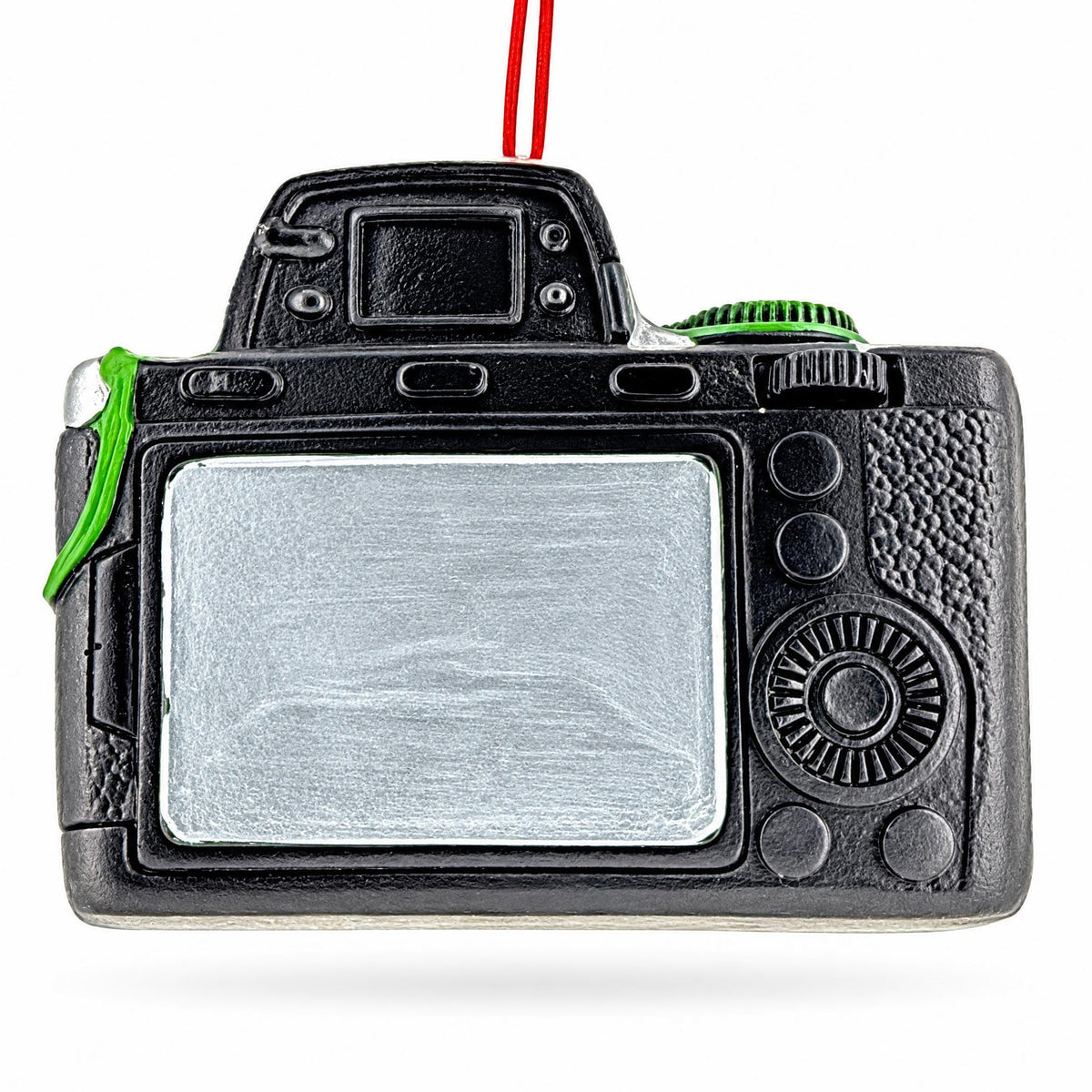 Vintage Black Camera With Holiday Lights Resin Christmas Ornament