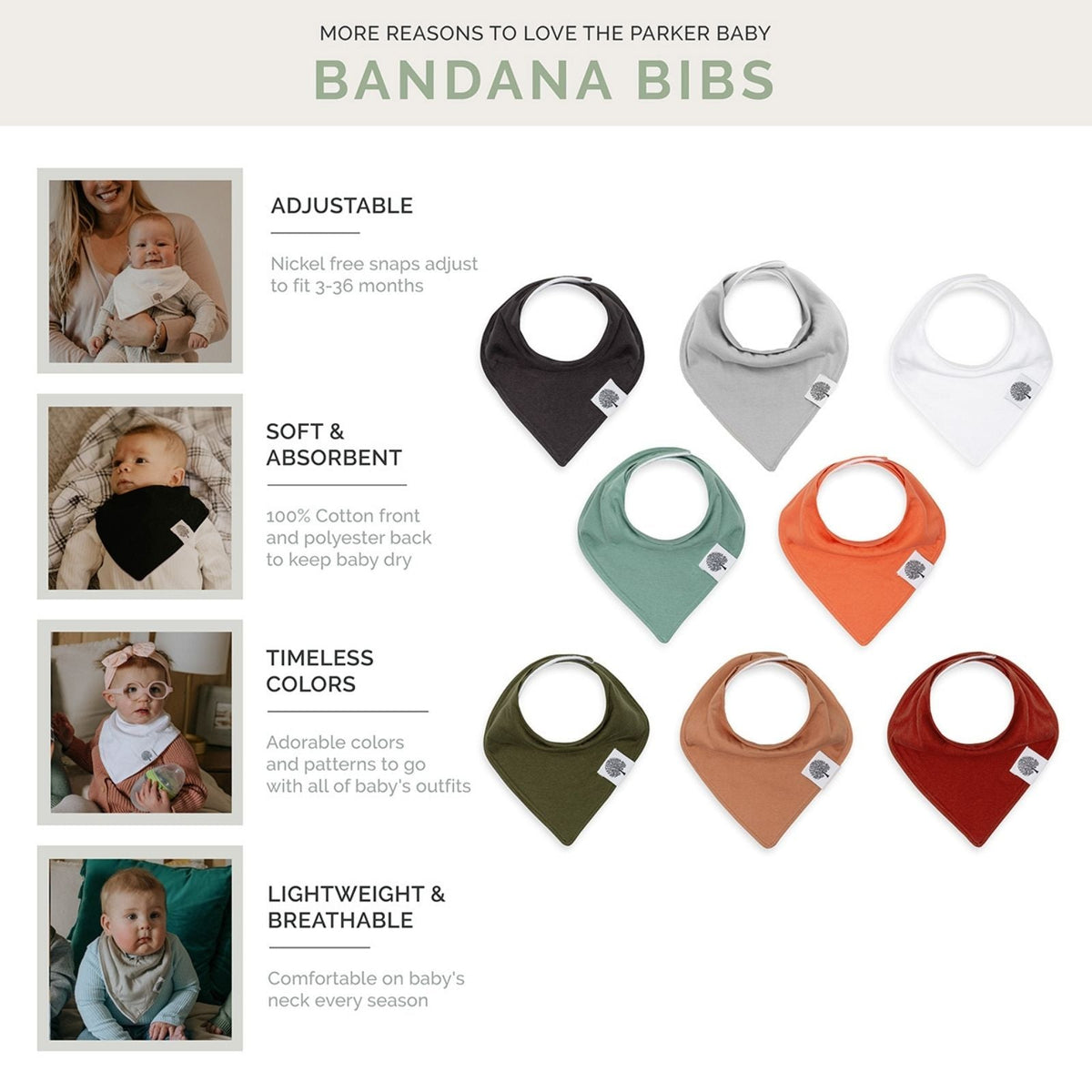 Lot de 8 bavoirs bandana Estes