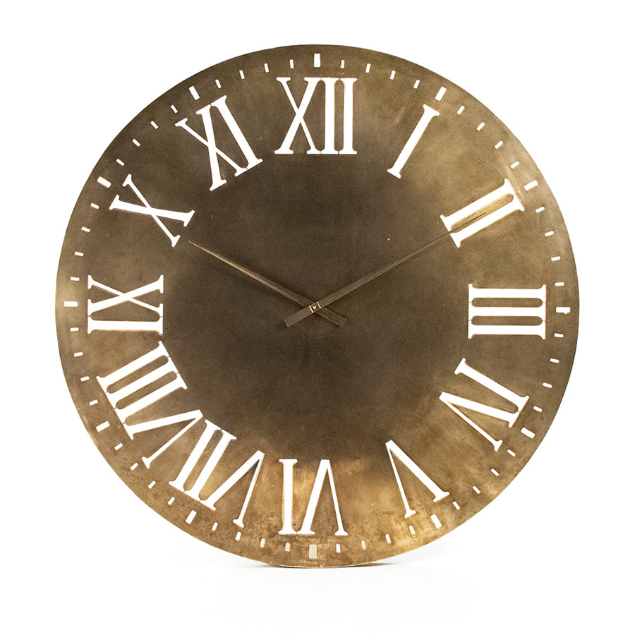Oversized Roman Numeral Metal Wall Clock 48.25 in