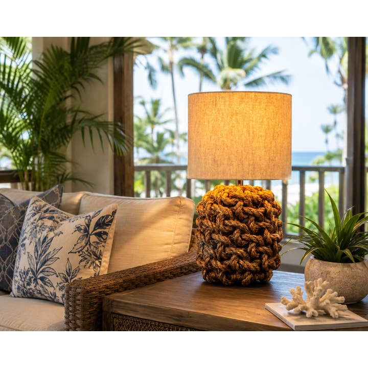 Harbor Knot Handwoven Rope Table Lamp