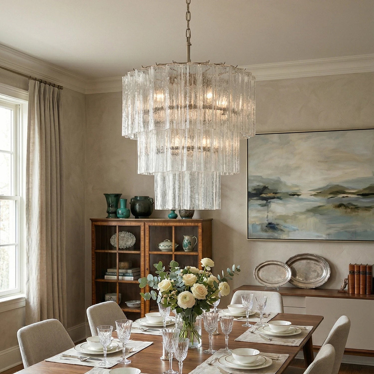 Fantastic Murano Tubes Glass Tube Chandelier