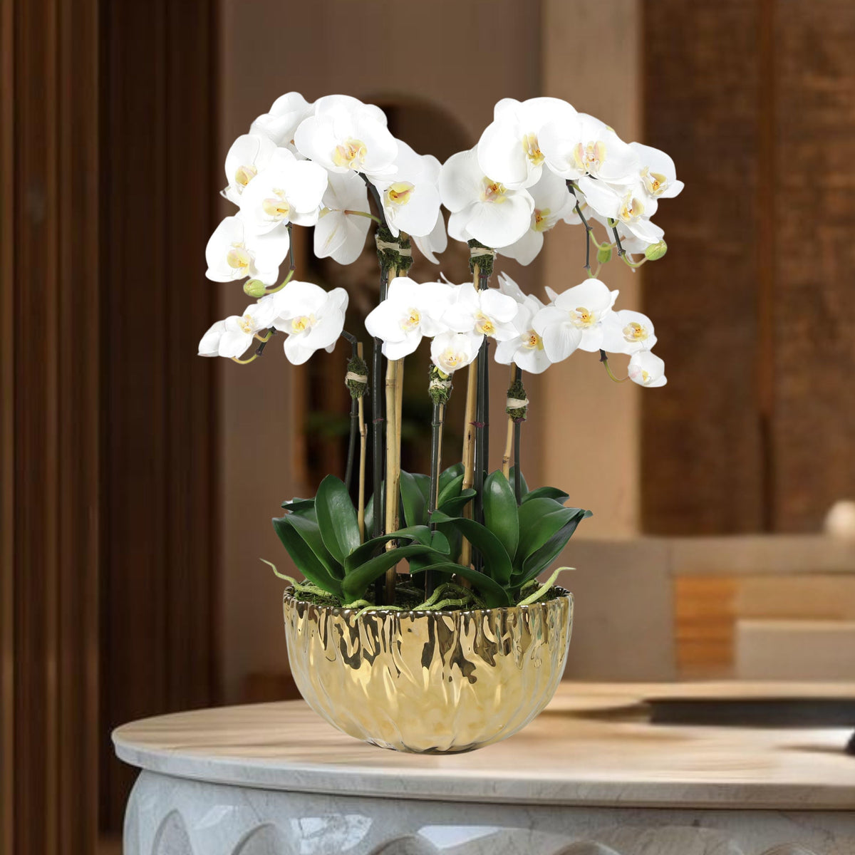 Composition d'orchidées artificielles - 61 cm
