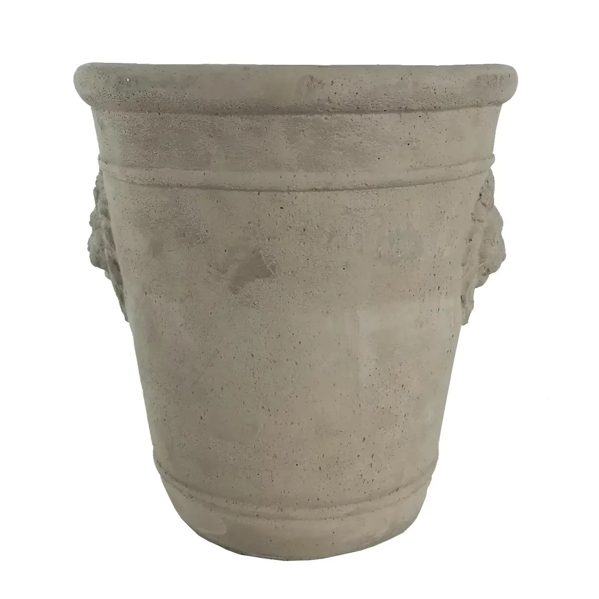Jardinière tête de lion en ciment moulé