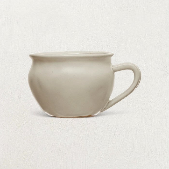 Tazza in gres smaltato bianco