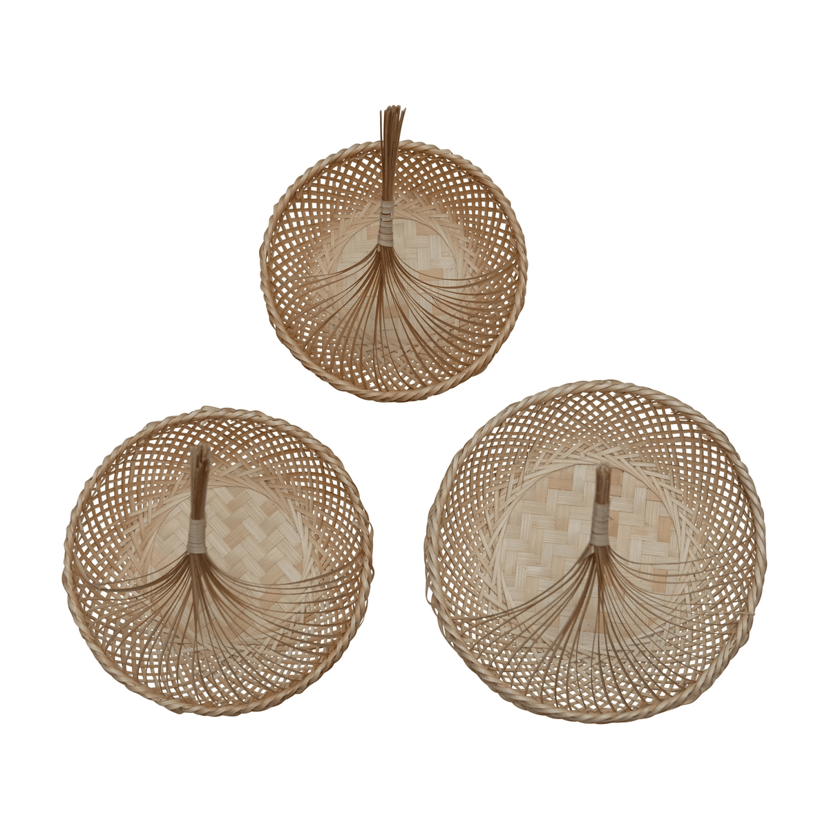 Paniers de rangement en jonc de mer tressés à la main, lot de 3