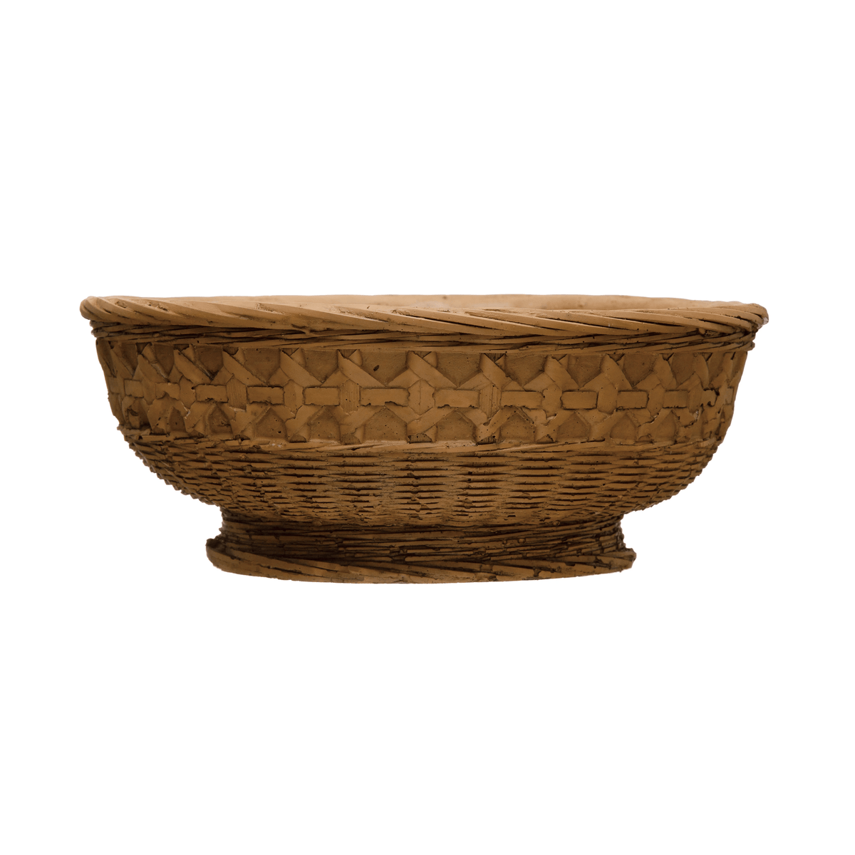 Bol / Jardinière décoratif en ciment à motif gaufré, design tressé