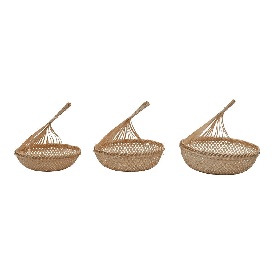 Paniers de rangement en jonc de mer tressés à la main, lot de 3