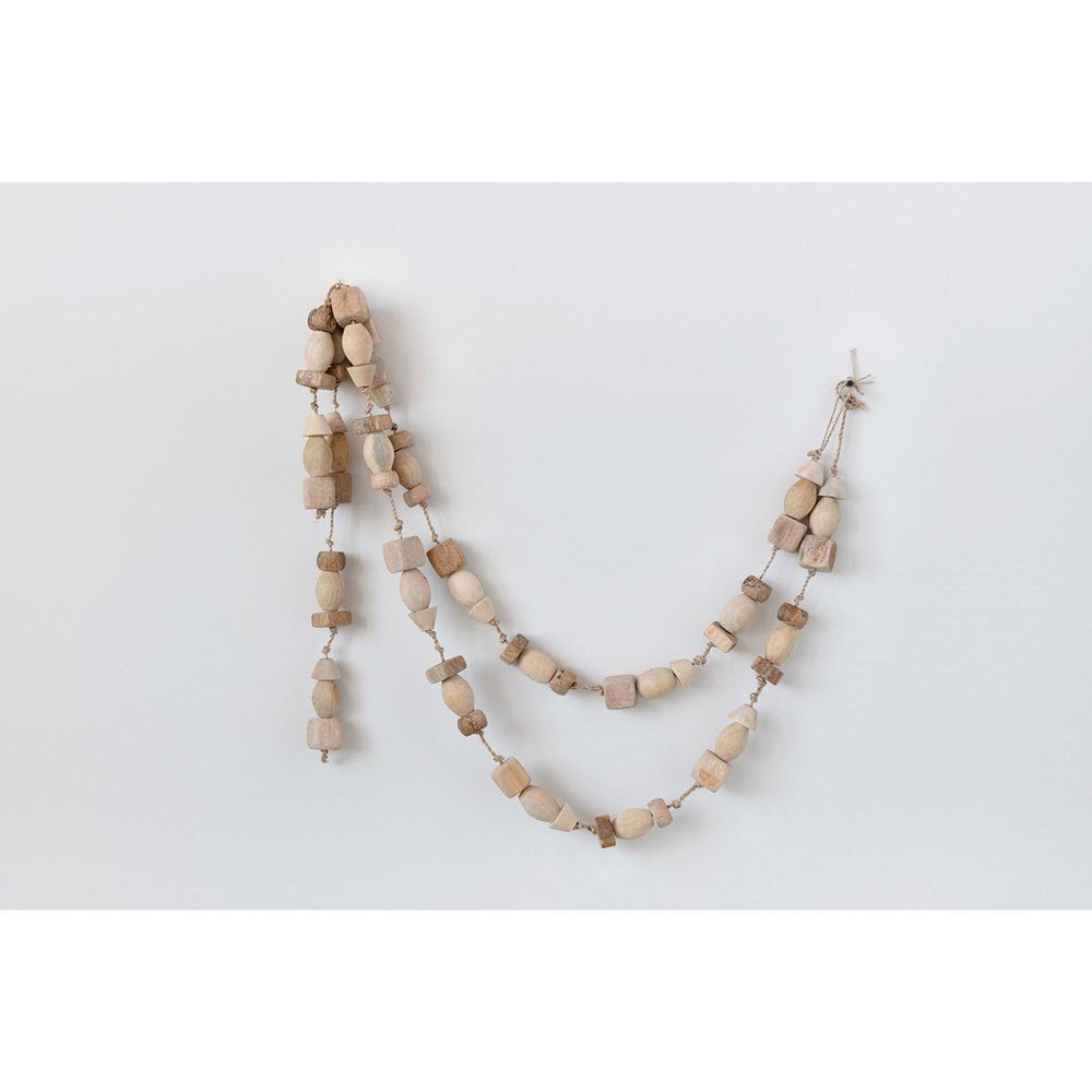 Guirlande de perles en bois de manguier de 183 cm