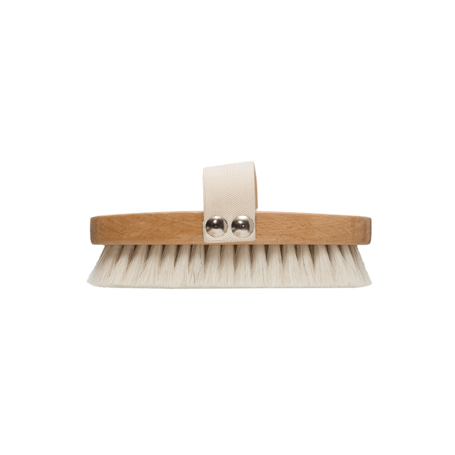 Brosse de bain en bois de hêtre avec bande élastique